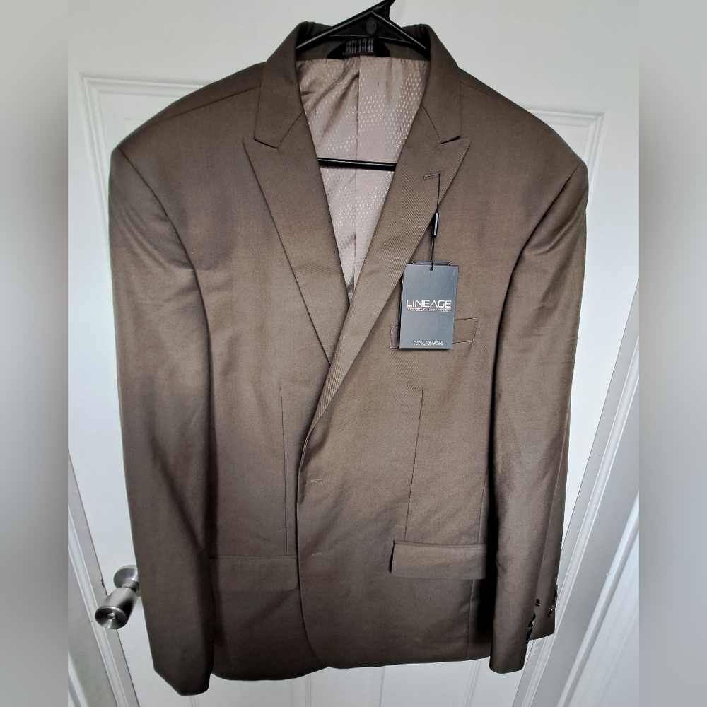 Lineage Men's Bro Olive Suit Jacket 46L 40W